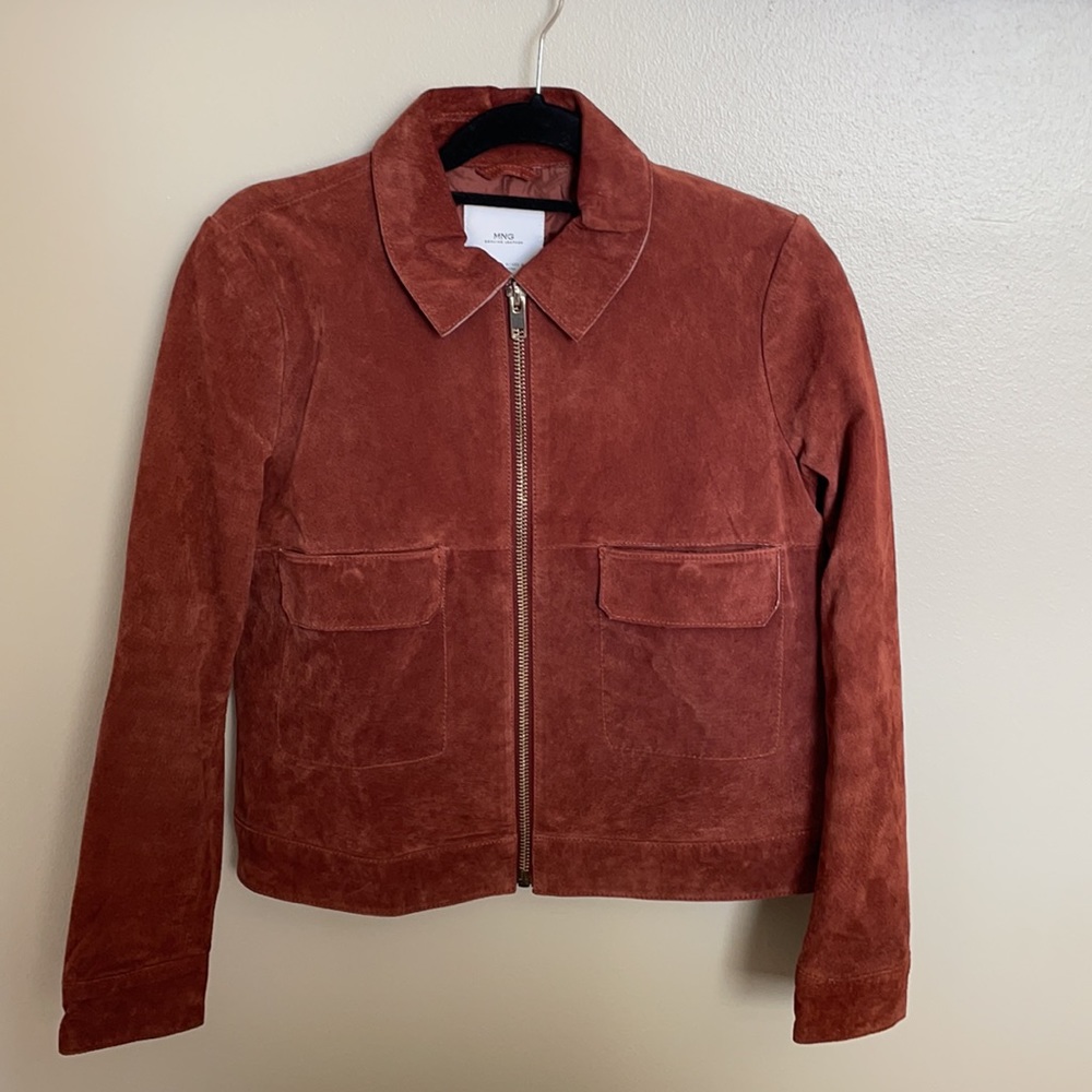 Mango genuine suede jacket